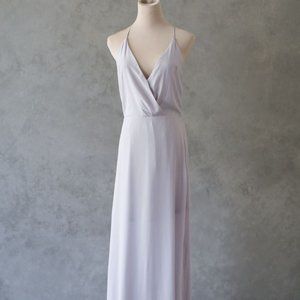 Lush lavender v-neck chiffon dress, size M